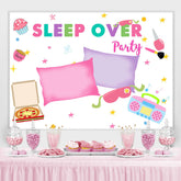Lofaris Simple Lovely Sleep Over Party Themed Birthday Backdrop